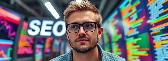 dynamic content SEO, focused expression, optimizing keywords, photorealistic, digital marketing hub with color-coded walls, highly detailed, flowing data streams, HDR, vibrant colors, directional lighting, shot with a wide-angle lens.